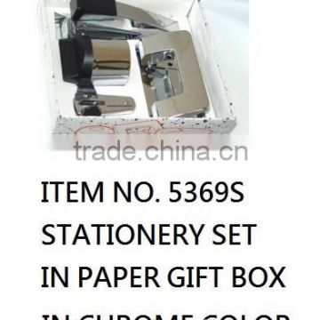 4 pieces chrome plated stationery set