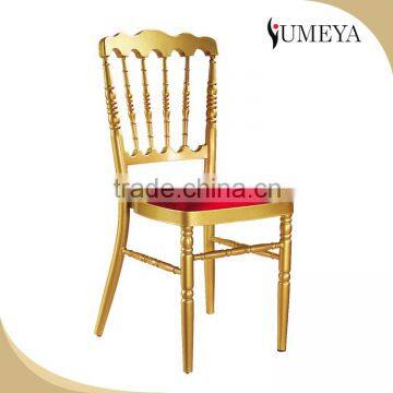 Wholesale gold aluminum wedding chiavari chair tiffany chair with removable cushion