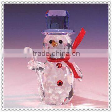 Christmas Favor Crystal Snowman Figurine For New Year Gifts