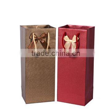 Paper Material and Accept Custom Order Take-Away Wine Paper Bag