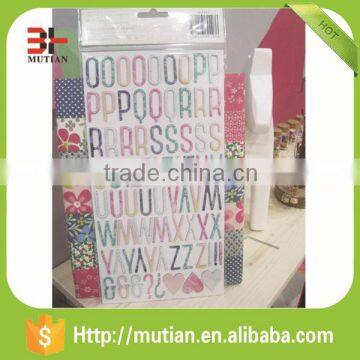 DIY large number letter chipboard bubble sticker