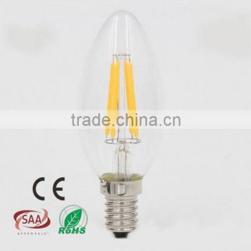 Dimmable 2W 4W 6W LED Filament Candle Bulb C35 E12 E14 Base Cool Warm White