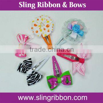 Cute Snap Clips Bows Pair For Little Girls