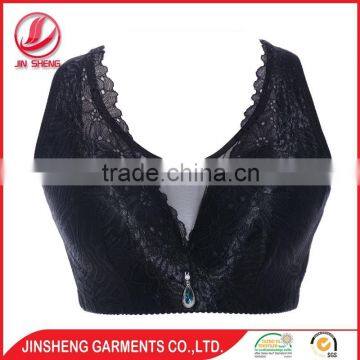 Hot sell sexy madam bra underwear black mature women push up bra in stock