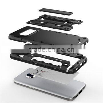 Shenzhen China Suppliers Multi-Function Kickstand Card Slot Holder Case For Samsung S7 Hybrid Armor Case
