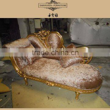 European style yellow fabric chaise lounge F07#