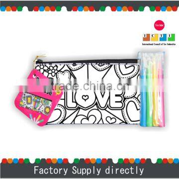 Kids Drawing Pencil Bag, Drawing Set School Pencil Bag, DIY Drawing Bag with 4pcs of Marker