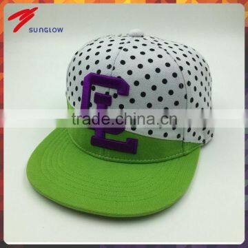 Fashion Custom design Cotton 6 panel 3D Embroidery snapback hat