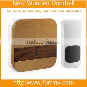 Forrinx direct supply wireless wooden doorbell solar powered push button no battery