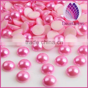 Flat back plastic half round pearl wholesale