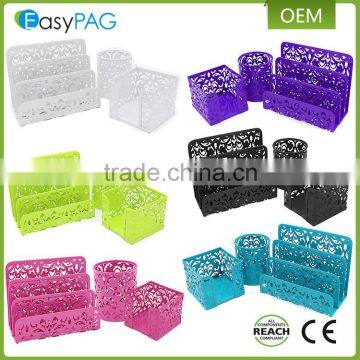 EasyPAG 3 in 1 White Luxury Metal Executive Office Desk Organizer Set