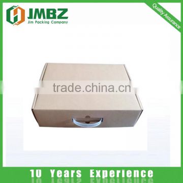 Handling and brown corrugated tab-lock box