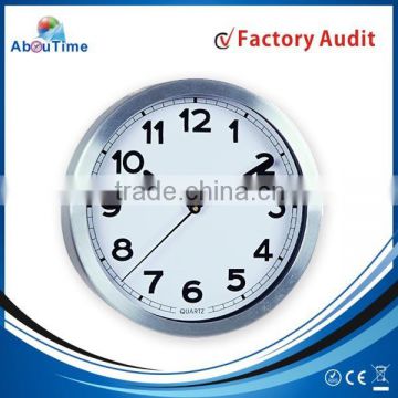 8 inch Aluminium wall clock simple round clock machanism