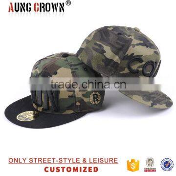 6 Panel Flat Brim Cap Custom Camo Hat Caps Hats