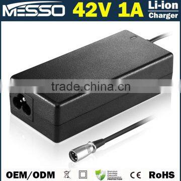 42V 1A Li-ion Battery Charger 100-240V 50-60Hz Charger 42V 1A Lithium Battery Charger