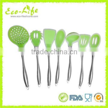 Silicone covered Nylon Slotted Turner with Stainless Steel Handle, Kitchen Utensils