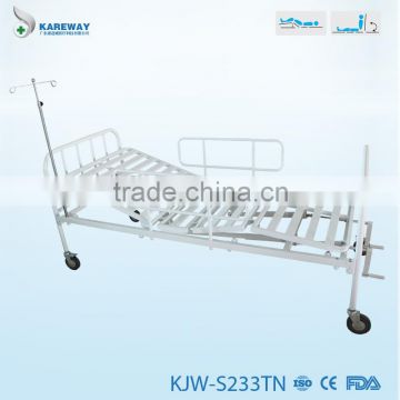 2 function adjustable manual hospital double bed manufacturer