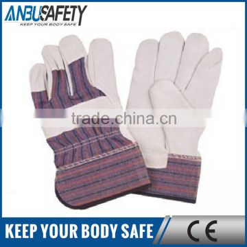 PU palm coating welding usage cow split leather gloves for metal workers