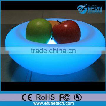 battery rechargeable portable party and salon plastic led glowing rgb color fruit pot