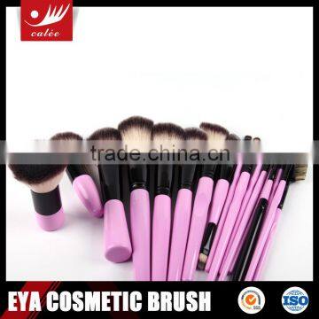 17pcs Hot pink high quality professional double color hair cosmetic brush set