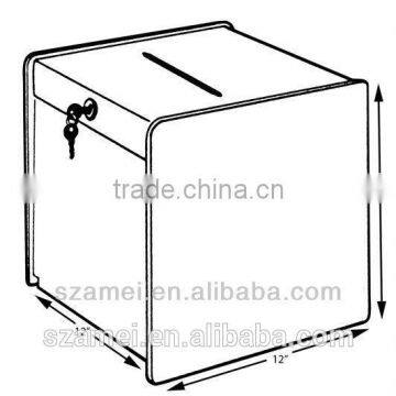 2017 Black Acrylic Ballot Box Wth Lock and Key for Election photo-5
