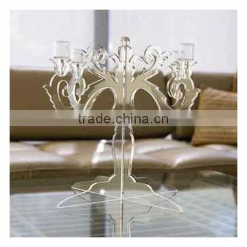 custom clear acrylic banquet candlestick