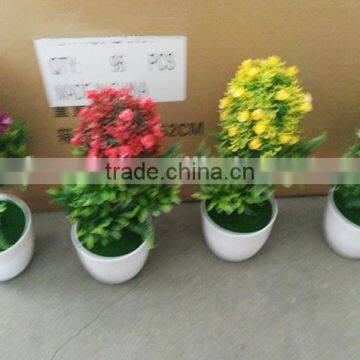 hot sale artifical bonsai for colorful flower with nylon cloth and plastic material