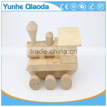 Vehicle Block Railway Engine 3D Woodcraft Kit Assemble Paint DIY Zle Toys for Kids Adults the Best Birthday Gift photo-2