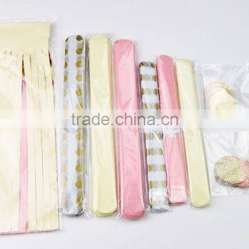 Tissue Pompom Balls Paper Tassels and Garland Tassel Garlands for Baby Shower Decoration Bridal Shower Pink Gold First Birthday photo-2