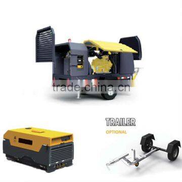 Trailer compressor 163cfm 145psig ,with 75L fuel tank