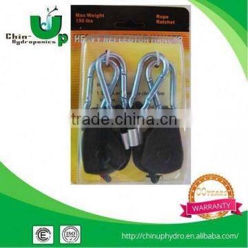 Rope Ratchet Adjustable Grow Light Hangers With Metal Pulley/ Grow Retractable Light Hanger/ Plastic Hanger