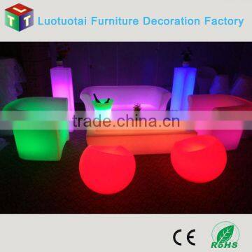 plastic RGBW color chang remote control led sofa set