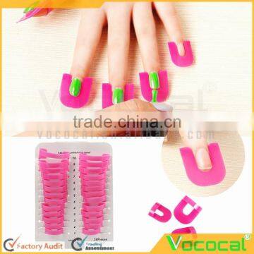 26 Pcs of 10 Sizs Reusable Spill Resistant Manicure Finger Cover Nail Art Polish Guide Stencil Shield photo-2