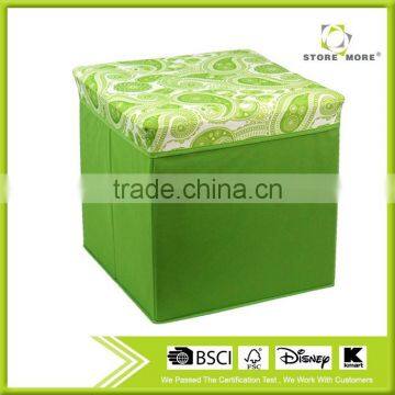 Fabric Folding Black Small Size Storage Ottoman photo-4