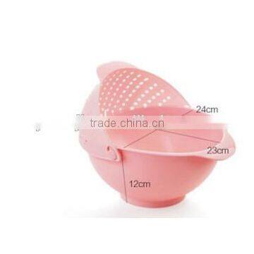 Wholesale Stock Vegetable&Fruit Draining And Storing 2 In 1 With Cover Kitchen Plastic Cleaning Baskets photo-4