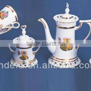 Porceain Tea Set With Gold