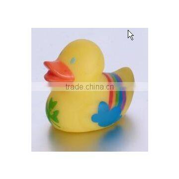 Rainbow printed baby bath rubber swimming yellow duck