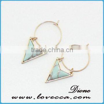 Gold Silver Point Crystal Earrings , Stone Point Studs , Gemstone Earrings photo-2