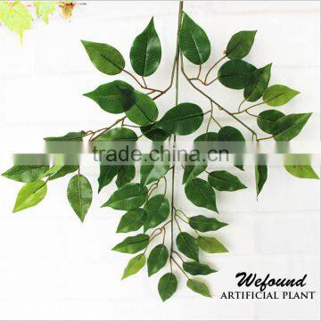 Factory direct plastic handle high simulation banyan tree leaf green leaf decoration sets do wholesale shooting