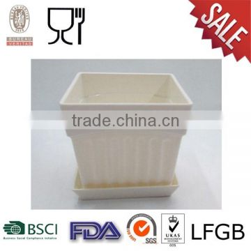 Plastic Melamine Square Flower Pot with White color