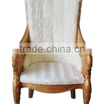 MD-2204-01 Antique Reproduction Single Chair With White Velvet