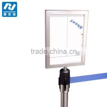 Chrome Queue Stand With A4 Metal Sign Holder photo-2