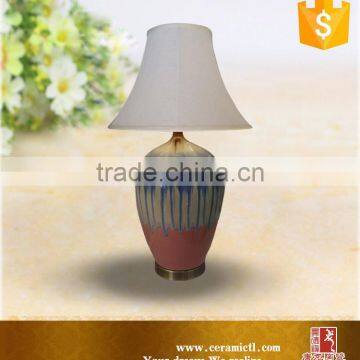 Art Flower Painted Design Pink Ceramic Table Lamp photo-5
