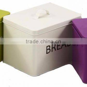 Rectangular shape Bread Storage Tin White