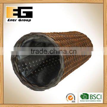 Cylindrical Brown Hand Woven Flowerpot With PVC Inner/Garden Basket photo-6