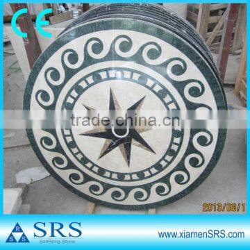 Water jet medallion marble inlay flooring