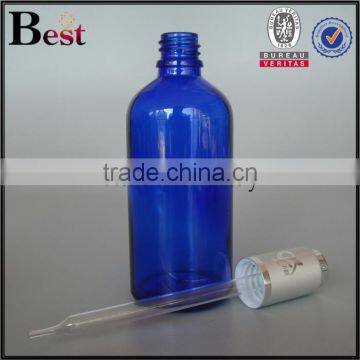 Good Quality Green Blue White Empty Essential Oil 100 ml Glass Bottle Aluminun Press Pump Screen Printing Hot Stamping Cosmetics photo-4