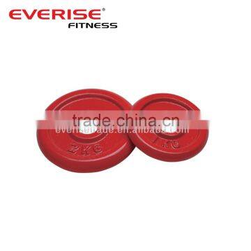 red color hammertone bumper plates