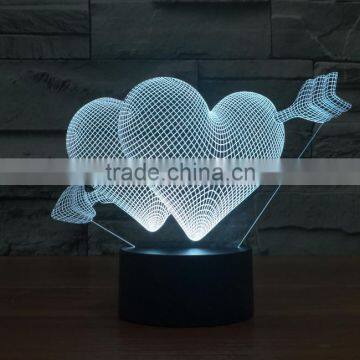 3D Illusion LOVE Gift LED Modern Night Light 7 Color Touch Table Lamp for Christmas New Year Valentine Gift photo-4
