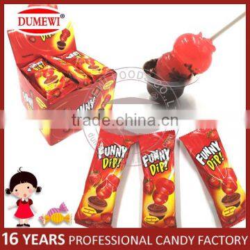 Funny Dip Gourd Shape Lollipop Hard Candy with Chocolate Sauce